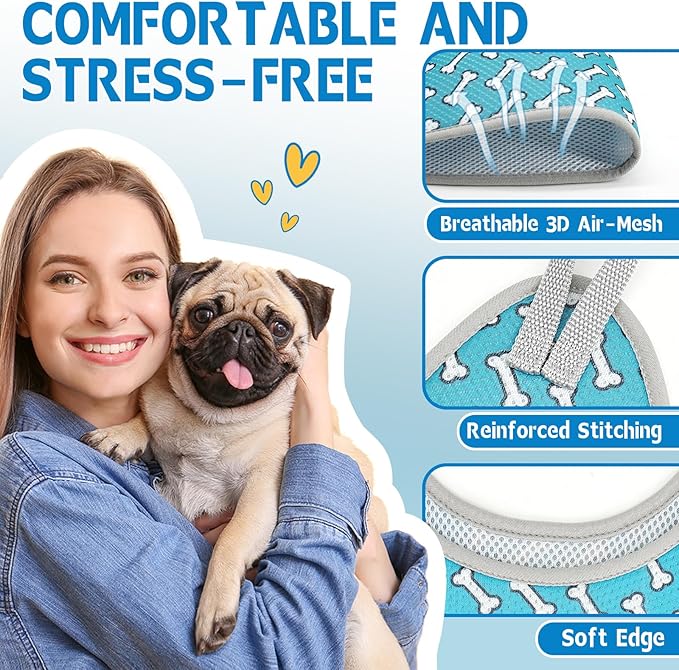 Supet Dog Grooming Hammock for Small Dogs Cat, Relaxation Pet Grooming Hammock Restraint for Nail Trimming (Coral Blue, S( Legs Spacing:7-10.2" / Max W:15-35LBS))