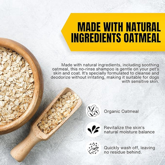 2-Pack Oatmeal Bath for Bissell Barkbath No Rinse Dog Shampoo - Natural & Waterless Dog Shampoo for Fresh & Clean Coat - Gentle Dog Dry Shampoo for Dogs - Alcohol Free Dog Wash Solution (20 Fl Oz)