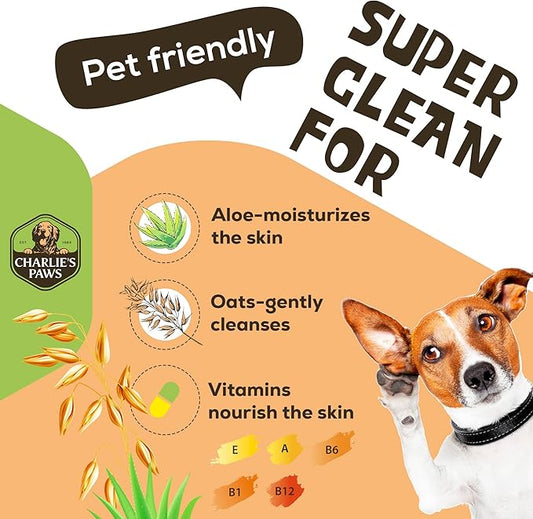 Paw Cleaner No-Rinse Foaming Cleanser Waterless Foam Dogs Cats with Cleaning Silicone Pet Grooming Brush Sulfate-Free pH Balanced Shampoo 6.8 Fl Oz (2 Pack)