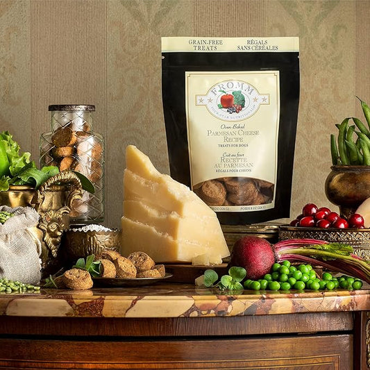 Fromm Four-Star Nutritionals Parmesan Cheese Dog Treats - Premium Oven Baked Dog Snacks - Cheese Recipe - Pack of (3) 8 oz Bags