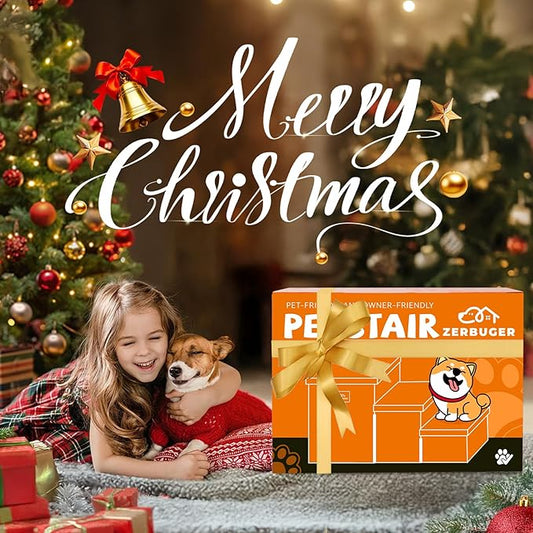 Dog Stairs with Storage 17.5" H, 3-Step Wider Dog Steps for Small/Medium/Large Dogs Cats, Folding Sturdy Pet Stairs Climbing Bed or Sofa, Dog Ramp for Car Hold Up to 200 lbs (Brown, No Condo)