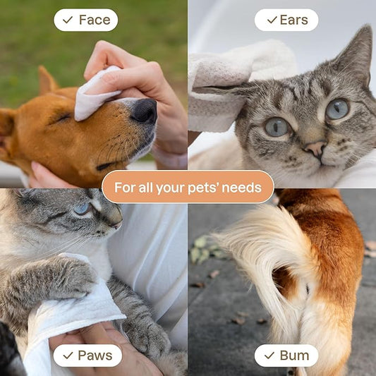 ATTITUDE Pet Grooming Wipes, Plant and Mineral-Based Ingredients, Vegan and Cruelty-Free Biodegradable Products, Unscented, 72 count (Pack of 6)