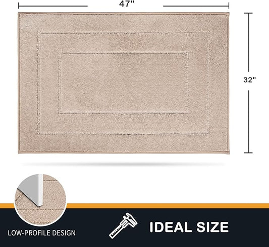 PURRUGS Dirt Trapper Door Mat 32" x 47.5", Non-Slip/Skid Machine Washable Entryway Rug, Dog Door Mat, Super Absorbent Welcome Mat for Muddy Wet Shoes and Paws, Beige