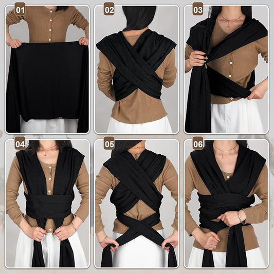 Cat Sling Carriers, Front Facing Dog Sling, Cat Wrap Carrier Chest, Hands Free, Size Adjustable, Soft Cotton, Cat Swaddle Bag for Outdoor(Black)