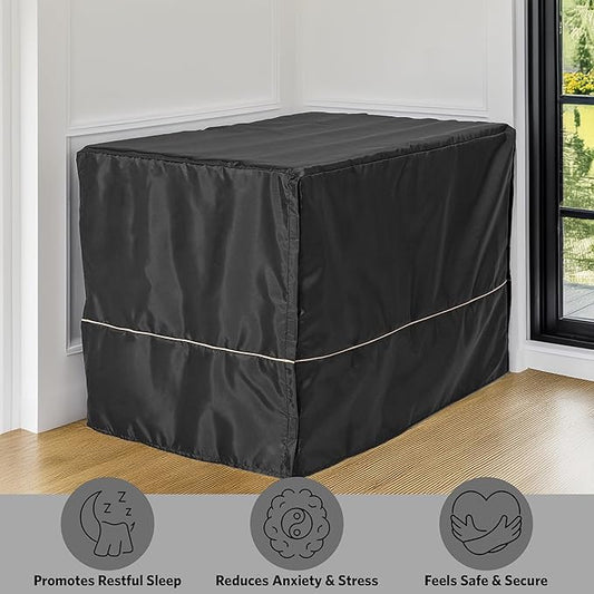 MidWest Homes for Pets Dog Crate Cover, Privacy Dog Crate Cover Fits MidWest Dog Crates, Crate Cover Only, Machine Wash & Dry, Black, 30-Inch