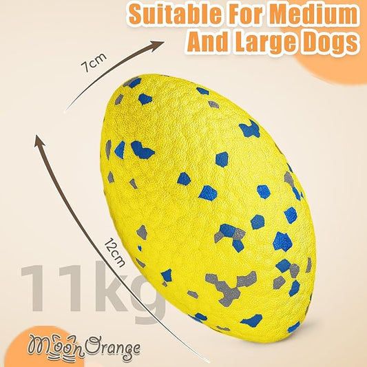 Upgrade Olive Dog Balls Rugby Toys for Aggressive Chewers, Indestructible Tennis Balls for Dogs (Yellow)