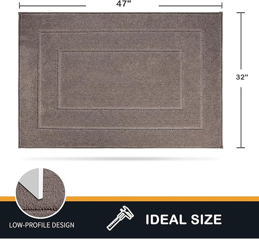 PURRUGS Dirt Trapper Door Mat 32" x 47.5", Non-Slip/Skid Machine Washable Entryway Rug, Dog Door Mat, Super Absorbent Welcome Mat for Muddy Wet Shoes and Paws, Grayish Brown