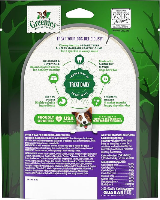 Greenies Petite Halloween Natural Dental Dog Chew Treats, ScaryBerry Blueberry Flavor, 6 oz. Pack (10-Count)