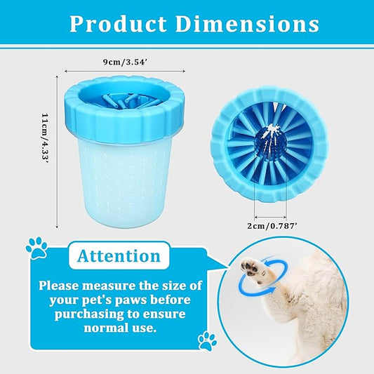 Qianruida Dog Paw Cleaner Cup, Soft Silicone, Portable, Easy to Clean, Removes Mud and Dirt, Grooming Accessory for Home, Travel – Blue, M