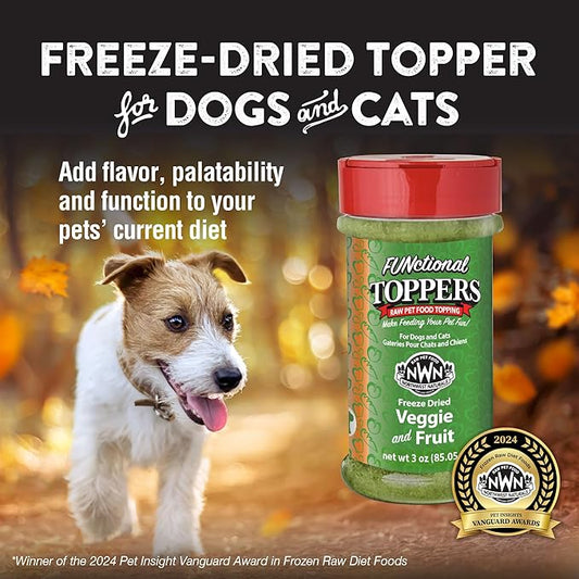 Northwest Naturals Freeze-Dried Veggie & Fruit Functional Topper - for Dogs & Cats - Healthy, Limited Ingredients, Human Grade Pet Food, All Natural - 5 Oz (Pack of 1)