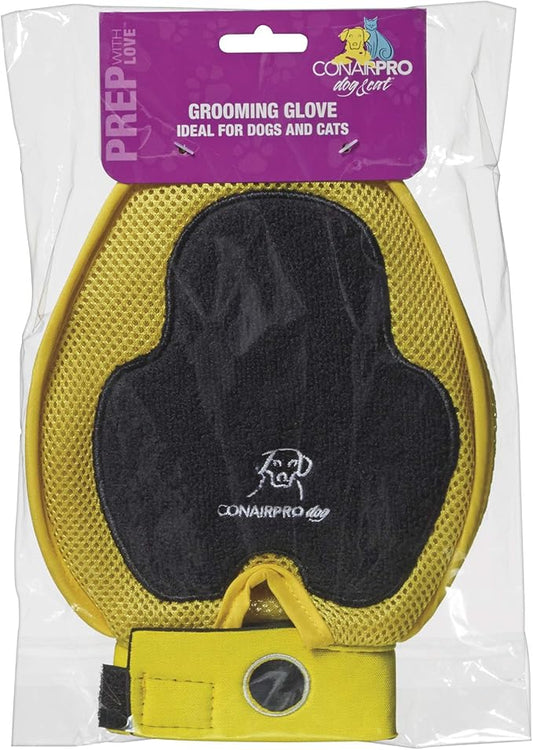 CONAIRPRO dog & cat Dog Grooming Glove, Dual-Sided Gloves Ideal for Deshedding & Massaging, Brushes Out Undercoat, Results in Smooth & Shiny Coat