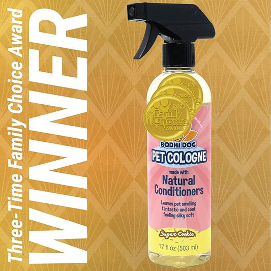 Bodhi Dog Natural Dog Cologne (Sugar Cookie) - Premium Scented Deodorizing Pet Perfume with Conditioner for Dogs & Cats - Keeps Pets Fresh & Clean - Gentle and Safe Formula, Made in USA (17 Fl Oz)