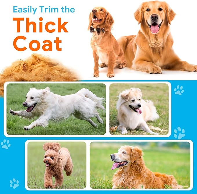 Dog Clippers for Grooming: Dog Grooming Kit Low Noise Electric Quiet Rechargeable Adjustable Clipper Comb Cordless Pet Hair Thick Coats Clippers Trimmers Set Dogs Hair Clippers for Dogs Cats Pets