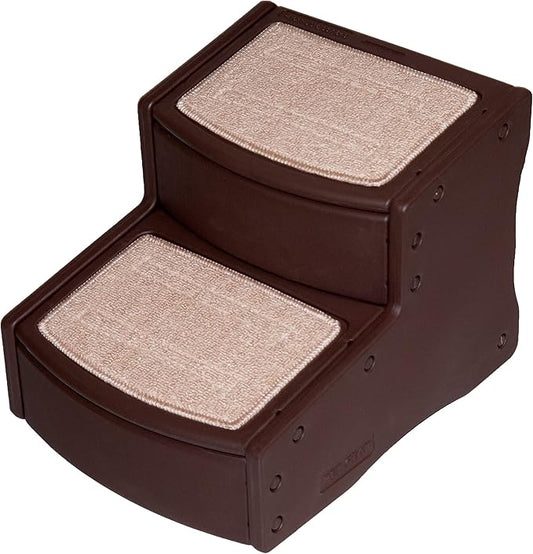 Pet Gear Easy Step II Pet Stairs, 2 Step for Dogs up to 75-pounds, Portable, Removable Washable Carpet Tread, No Tools Required
