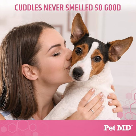 Pet MD Body Spray for Dogs & Cats, Deodorizing Dog Perfume Reduces Static & Eliminates Odor - Long-Lasting Pet Cologne Spray for Dogs - Cherry Blossom