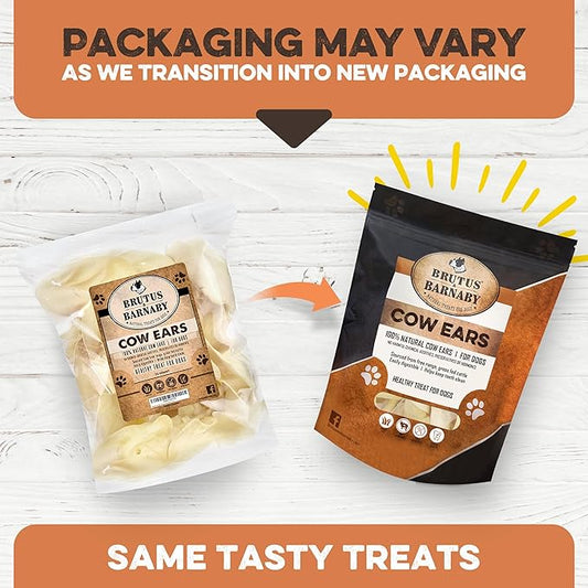 Premium Cow Ears For Dogs, Thick Cut & All-Natural Whole Ears, 100% Grass Fed Beef, No Additives Or Hormones, Safe Rawhide Alternative, Great Dog Treat Alternative To Pig Ears, Bully Sticks, Dog Bones