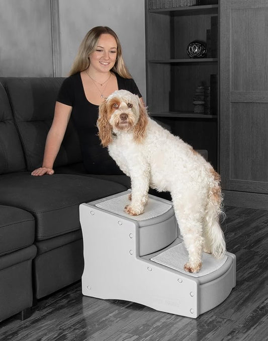 Pet Gear Easy Step II Extra Wide Pet Stairs, 2 Step for Dogs/Cats up to 200 pounds, Removable/Washable Carpet, Easy Assembly (No Tools Required), 3 Colors