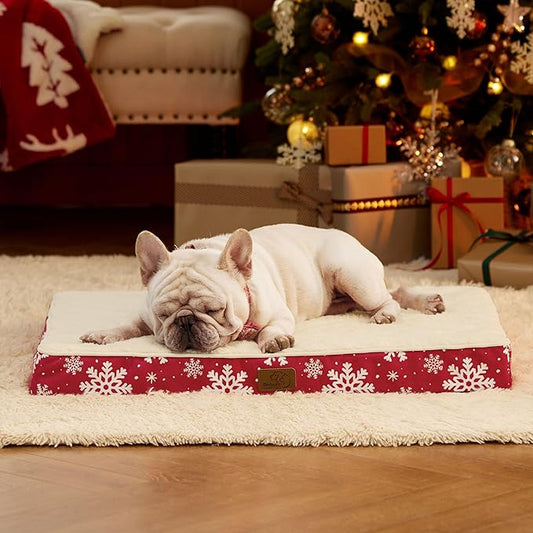Bedsure Medium Dog Bed for Medium Dogs - Christmas Dog Bed, Orthopedic Waterproof Dog Beds with Removable Washable Cover