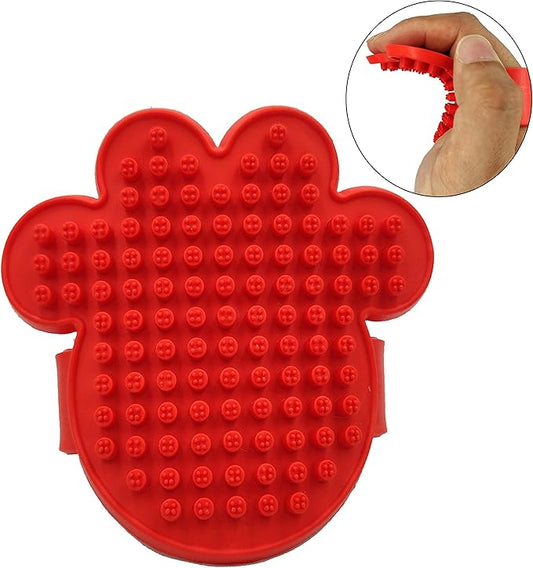 KIRTI PET Grooming Massage Brush for Dogs Cats, Shampoo Bathing Combing and Deshedding Silicone Brush, Soft Rubber Soothing Slicker Bristles with Adjustable Strap B105