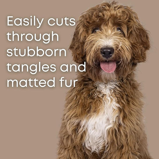 Dematting Comb for Dogs - Dematting Tool for Grooming Dog Matting - Serrated Matted Hair Removal Brush - Easily Remove Knots, Mats, and Tangles - Designed for Wavy & Curly Coats - Freshly Bailey