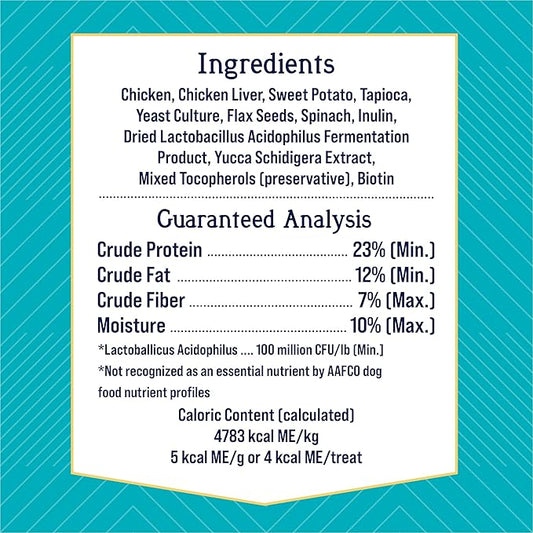 Stewart Freeze Dried Dog Treats, Healthy Gut Chicken & Vegetable, Gut Health Probiotics, Grain Free, 8 Ounce Resealable Pouch, Made in USA