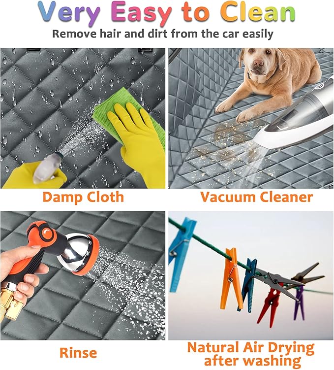 URPOWER 6 in 1 Dog Car Seat Cover, 60/40 Split Dog Seat Cover for Back Seat 100% Waterproof Dog Car Hammock Nonslip Backseat Dog Cover with Mesh Window Pet Seat Protector for Cars, Trucks and SUVs