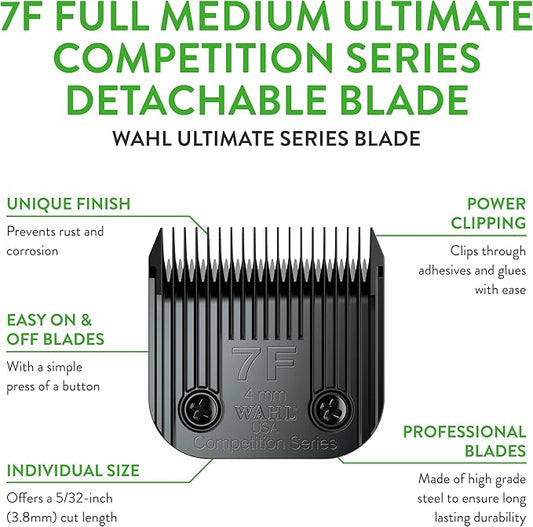 Wahl Professional Animal 7F Full Medium Ultimate Competition Series Detachable Blade with 4/25-Inch Cut Length (2368-500)