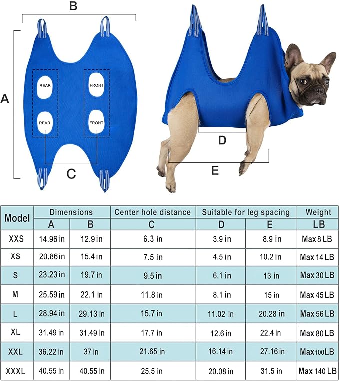 Dog Grooming Hammock Harness for Extra Small Dog, XS Pet Grooming Hammock Dog Nail Hammock with Nail Clippers/Trimmer, Dog/Cat Grooming Sling Holder for Nail Trimming/Clipping