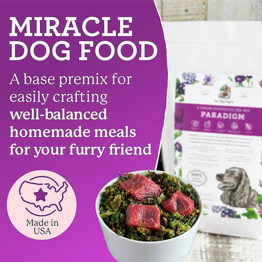 Dr. Harvey's Paradigm Green Superfood Dog Food, Human Grade Dehydrated Grain Free Base Mix for Dogs, Diabetic Low Carb Ketogenic Diet (6 Pounds)
