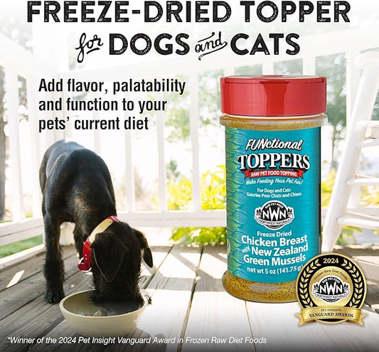 Northwest Naturals Freeze-Dried Chicken Breast with Green Lipped Mussels - Functional Topper - for Dogs and Cats - Healthy, Limited-Ingredients, Human Grade, All Natural - 5 Oz (Pack of 1)