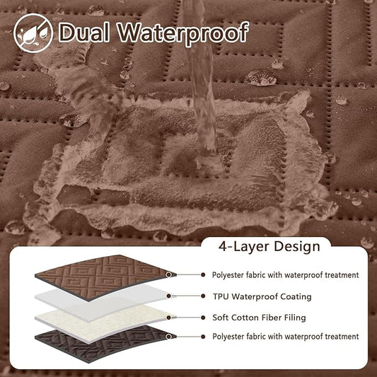 hyha Waterproof Dog Blanket, Soft Pet Bed Blankets, Waterproof Sofa Couch Cover for Dogs Washable, Reversible Pet Couch Covers for Sofa Furniture (30x53 Inch, Brown/Chocolate)