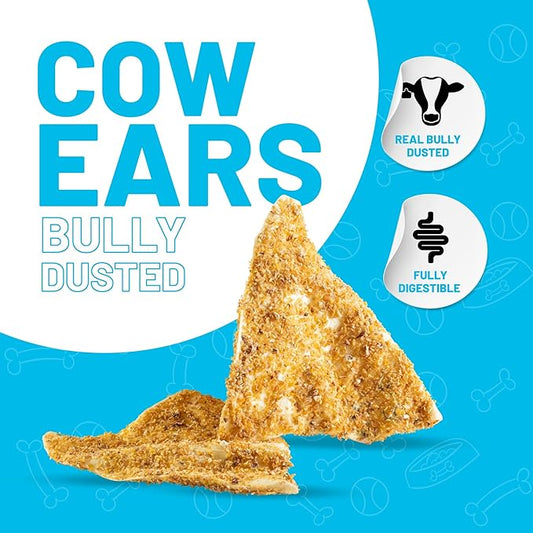 Sitka Farms Bully Dusted Cow Ears for Dogs 8 Count - Premium Rawhide Free Dog Chews - Beef Natural Dog Treats for Small, Medium and Large Dogs - Doggie Dental Care - Healthy Long Lasting Beef Ear