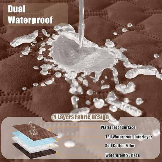 Smiry Waterproof Dog Blanket, Soft Dog Bed Cover Pet Blanket, Reversible Couch Cover for Dogs Washable, Pet Couch Covers for Sofa Furniture Protector for Puppy Cat (40x50 Inch, Brown/Chocolate)