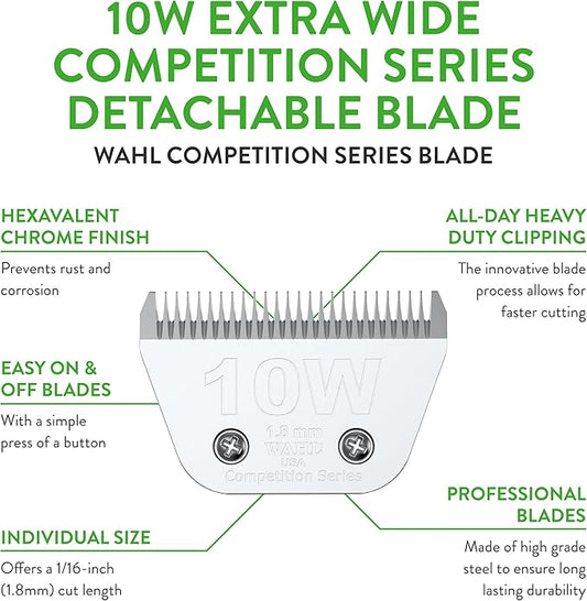 Wahl Professional Animal Competition Series Detachable Blade - 1/16-Inch Cut Length, 10W Extra Wide (2377-100)