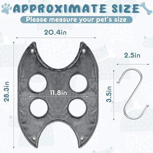 Shappy Dog Grooming Hammock Harness Pet Hammock Helper Towel Dog Restraint Bag Cat Grooming Sling Holder for Nail Trimming Clipping Bathing Washing(Middle,Gray)