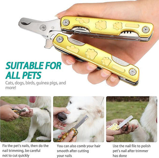 Heavy Duty Dog Nail Clippers for Thick Nail 【Cut Nails Like Butter】, Quite Sharp Pet Nail Clippers for Large Dogs, Easy & Safe Dog Nail Trimmer for Large Medium Small Dogs Cat with Nail File