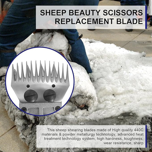 13 Tooth Sheep Shear Clipper Replacement Blades, Compatible with Oster/Lister/Heiniger/GDJOB/BEETRO/Dragro/TAKEKIT Sheep Clippers, for Grooming Goats, Lambs, Llamas, Alpacas. 4Pcs.