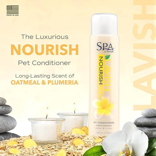 TropiClean SPA Lavish Dog Conditioner | Nourishing Conditioner For Dogs | Naturally Derived Salon Grade Ingredients | Made in the USA | 16oz