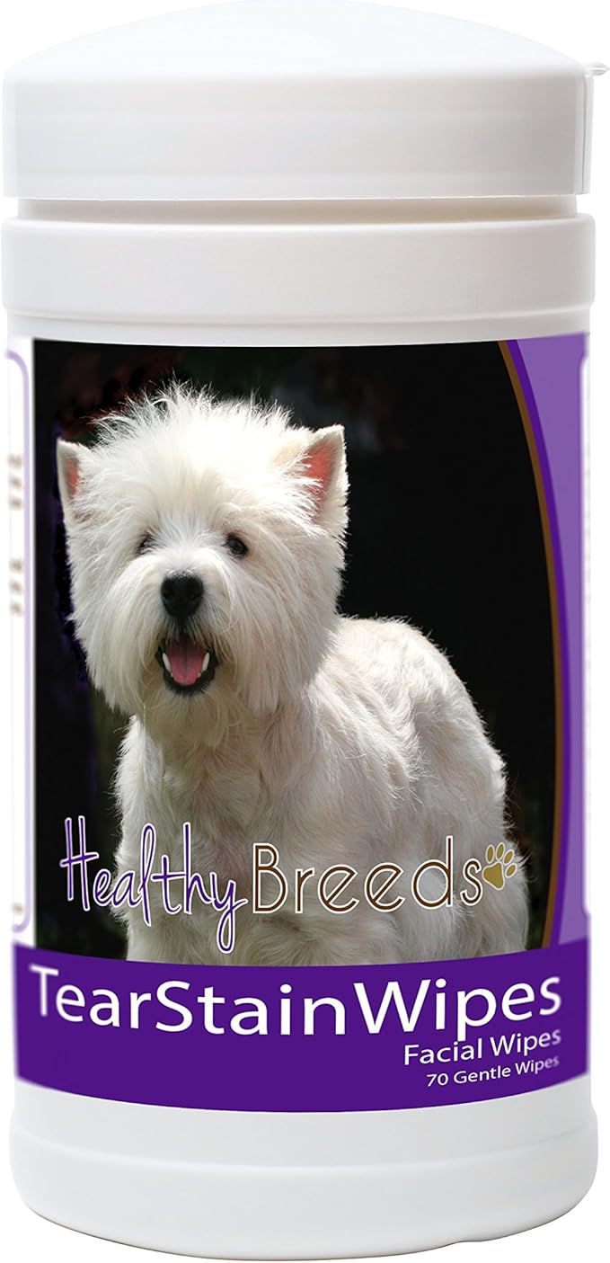 Healthy Breeds West Highland White Terrier Tear Stain Wipes 70 Count
