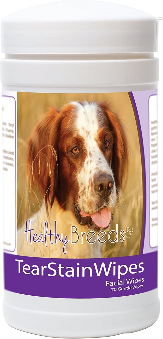 Healthy Breeds Irish Red and White Setter Tear Stain Wipes 70 Count