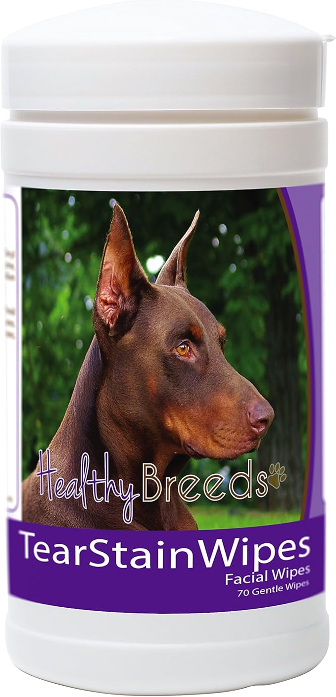 Healthy Breeds Doberman Pinscher Tear Stain Wipes 70 Count