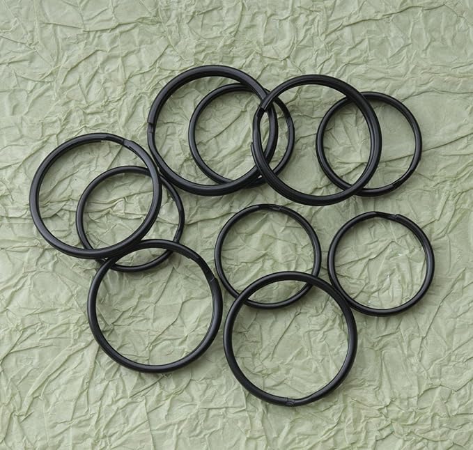 5 Pcs Dog Tag Clips with 5 Pcs 3/4 Inch Keychain 5 Pcs 1 Inch Keychain Multipurpose Metal Dog Tag Rings for Pet Kitten Cat Collars ID Holder Harnesses (Black)