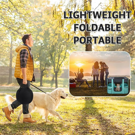 Portable Pet Playpen-Foldable Dog Cat Playpen Indoor, Exercise Pens for Puppy, Collapsible Dog Crate, Cat Tent for Outdoor Travel Camping Use with Free Carrying Case (B-Small (27.6 * 21.7 * 15.7))