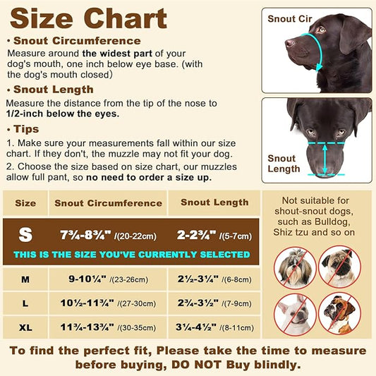 Mayerzon Dog Muzzle, Basket Muzzle for Large Medium Small Dogs, Humane Cage Mouth Guard to Prevent Biting Chewing Eating, Breathable Muzzle for Grooming Training Walking Vet Visits (S, Clear)