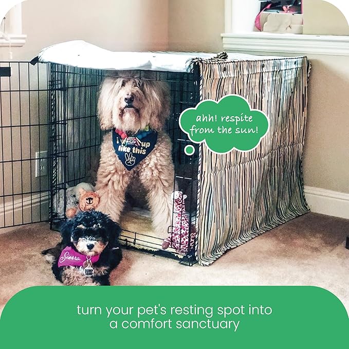 Molly Mutt I Don't Like Mondays Dog Crate Cover, 100% Cotton Canvas Cover with 2 Roll-Up Panels, Ideal for Dog or Cat Crate, Durable, Washable, and Free of Harmful Chemicals, 30" x 19" x 21"