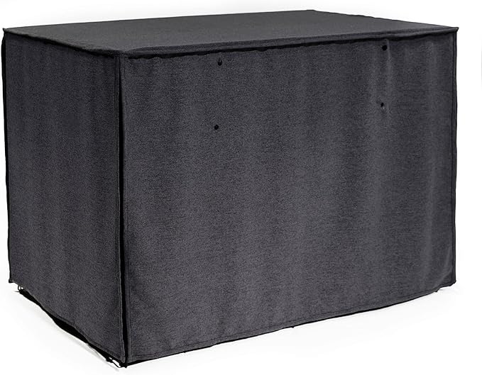 Friends Forever Metal Dog Crate Cover 30 inch, Wire Dog Kennel Cover w/Light Blocking Protective Curtain, Dog Cage Cover w/Roller Shades, Machine Washable, Trucker Black