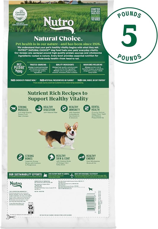 Nutro Natural Choice Adult Small Breed Dry Dog Food, Chicken and Brown Rice, 5 lbs.