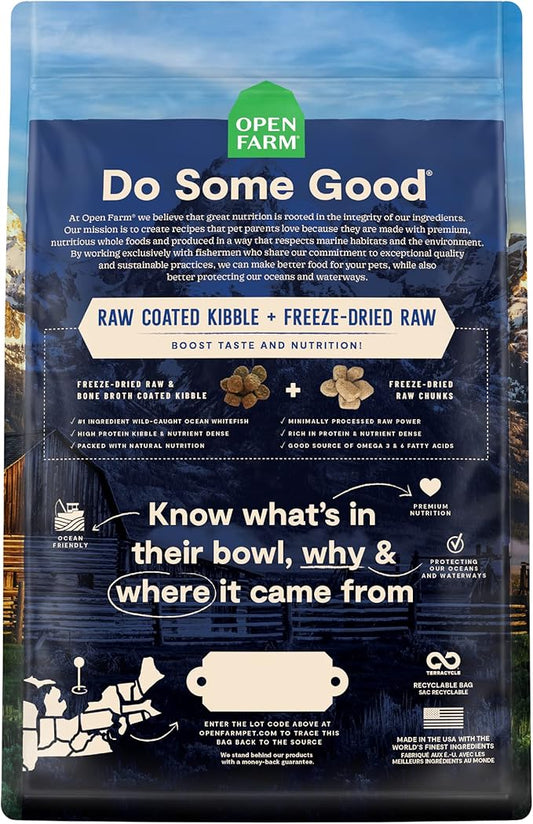 Open Farm RawMix Ancient Grains Wild-Ocean Recipe for Dogs, Includes Kibble, Bone Broth, and Freeze Dried Raw, Inspired by The Wild, Humanely Raised Protein and Non-GMO Fruits and Veggies, 3.5 lb