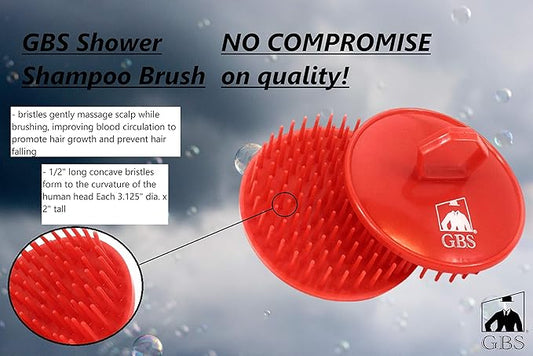 G.B.S Dandruff Cleaning Hair Scalp Brush, Red, Pack of 2