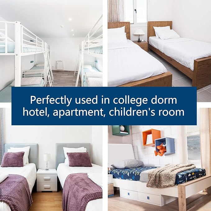 COONP Twin Mattress Topper, Extra Thick Pillowtop, Cooling Plush Mattress Pad Cover Bed Topper Protector with 8-21 Inch Deep Pocket (Navy Blue, Twin)